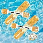 4Pcs Inflatable Floating Row Toys Swimming Pool floaties for Adults and Kids Fun Float Pool Toy Max Weight 220lbs (Wood Grain)