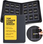 bindrz 9 Pocket Top Loader Binder - Holds 252 Toploaders - Archival Safe Ringless Zipper Album - Side Loading Pockets for CCG TCG MTG and Sports Cards in Plastic Holders (Black)