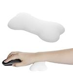 kwmobile Mouse Wrist Rest Support - Soft PU Leather and Silicone Pad - Comfortable Cushion for Computer Desk, Work, Gaming - White