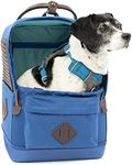 Kurgo Nomad Dog Carrier Backpack, Hiking Backpack for Small Dogs, Pet Travel Back Pack Carrier, Interior Safety Tether, Waterproof Bottom, Dual Carry Handles, Holds Pets Up to 15 lbs, Blue