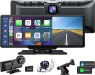 Lamto Wireless Car Stereo for Apple Carplay Android Auto with 2.5K Dash Cam, 1080P Backup Camera, 9.26 Inch Portable Touchscreen Car Play, Car Radio Receiver with Bluetooth, Mirror Link, AUX/FM, Siri