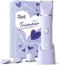 Electric Razors for Women - Wet/Dry Womens Electric Shaver for Bikini/Pubic Hair/Face/Legs/Intimate Area, epilators Hair Removal with Dock Charging, Christmas Gifts & Stocking Stuffers (Purple)
