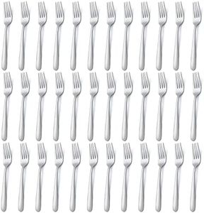 Pleafind 36 Pieces Dinner Forks Set (8 inch), Forks Silverware, Stainless Steel Forks, Silverware Forks, Mirror Polished Fork Set, Small Forks for Home, Kitchen, Restaurant, Dishwasher Safe