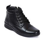 Zoom Boot for Men Leather High Ankle Formal Casual Boot with Laces for Adults Super Comfortable with Lightweight and Slip Resistant Sole ZA-1165 (Black)