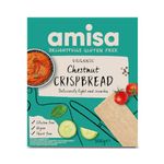 Amisa Organic Chestnut Crispbread, 100g - Light & Crispy Texture - High in Fibre, Vegan-Friendly & Gluten Free