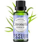 Esslux Citronella Essential Oil - 100% Pure Natural Citronella Oil for Diffuser, Candle Making & Skin | Refreshing Aroma for Aromatherapy & Outdoor Protection - Perfect for DIY Projects - 60 ML