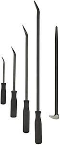 RM Tools 5 Piece Pry Bar Set – 8, 12, 18, 24-Inch Bars with Oversized Handles, Comes with 16-Inch Solid Steel roll Type pry bar - Perfect for Nail-Pulling, Lifting, Prying & Moving Objects