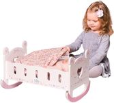 ROBOTIME Baby Doll Crib, Wooden Dol