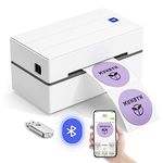 MUNBYN Shipping Label Printer Bluetooth Connection, Thermal Label Printer 4x6, Postage Label Printer for Business, Compatible with Etsy, Shopify, Ebay, Amazon, Royal Mail, DHL, DPD, Evri, 130B, White