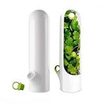 YYBD 2 Pack Herb Saver for Refrigerator Herb Saver Pod Vegetable Preservation Bottle Fresh Herb Keeper for Cilantro Parsley Thyme Mint Asparagus Preserver Keeps Fresh Herbs for 2-3 Weeks, Whtie