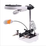 Catchex Auxiliary Clip Loupe Magnifier - PCB Soldering Magnifying Glass with Dual Mode 6 LED Lamp