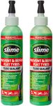 Slime 10015-9 Bike Tube Puncture Repair Sealant, Prevent and Repair, suitable for all Bicycles, Non-Toxic, Eco-Friendly, 237 mL (8oz) bottle, 2 pack