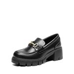 DREAM PAIRS Loafers for Women, Platform Chunky Loafers & Slip On Business Casual Fall Shoes,Size 8.5,Black,SDLS2321W