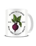 Schrute Farms - Bed * Breakfast * Beets - Est. 1812 - The Office - Funny - Ceramic Cup White 10 Ounce - Novelty Gift Mug by TeeDemon®