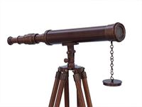 Hampton Nautical ST-0129-AC Floor Standing Antique Copper Harbor Master Telescope 50" Nautical Home Decoration