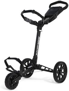 Sun Mountain Ridgeline 3-Wheel Golf Push Cart - Lightweight 18.0 LBS, Maintenance-Free Wheels, Compact Storage System, Black