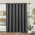 WONTEX Room Divider Curtain - Privacy Blackout Curtains for Bedroom Partition, Living Room and Shared Office, Thermal Insulated Grommet Curtain Panel for Sliding Door, 8.3ft Wide x 7ft Long, Grey