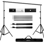 Backdrop Stand Kit, BDDFOTO 6.5x10ft/2x3m Photography Adjustable Background Stand System with Canvas Bag,Photography Studio Photo Video Backdrop Support System Kit(No Backdrop & Clamp Included)