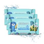 Kiddicare Water Baby Wipes, Soft Cleansing Baby Wipes, Wet Wipes, Premium Baby Wipes, Wipes for Baby's, Extra Soft & Tick, Gentle Baby Wipes, No Alcohol, Extra Soft, Travel Pack, 216 Wipes (Pack of 3)