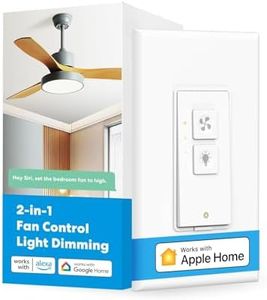 meross Smart Ceiling Fan Control & Dimmer Light Switch, Works w/Apple HomeKit, Alexa, Google & SmartThings, 4-Speed Fan Control, 2.4G Wi-Fi Fan and Light Switch Combo, Neutral Wire Needed, Single Pole