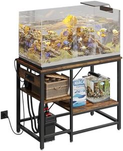 Bestier 40-50 Gallon Fish Tank Stand with Power Outlet, 36x19 Metal Aquarium Stand, 6-Leg Reptile Tank Stand with 3-Tier Adjustable Storage Shelves, 660LBS Capacity