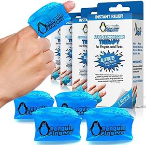 Finger and Toe Cold Gel Ice Pack, by Penguin Fingers.Compression Cold Pack for Fingers and Toes, Arthritis, Gout, Injuries. Cryotherapy Sleeve. Best Prices (Single, Double, and Four Packs) (4)