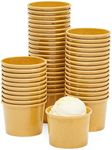 Juvale 50 Pack Brown Paper Ice Cream Cups, Disposable Dessert Bowls for Sundae Bar, Frozen Yogurt (5 ounces)