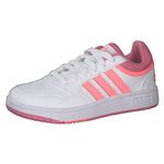 adidas Hoops 3.0 K Trainers, FTWR White Rose Tone Acid Red, 5 UK