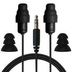 Plugfones Guardian In-Ear Earplug Earbud Hybrid - Noise Reduction In-Ear Headphones (Black)