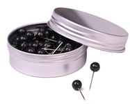 Tupalizy 100PCS 1/4 Inch Small Round Head Map Tacks Pins for Home Office Bulletin Cork Board Use and DIY Craft Project (Black)