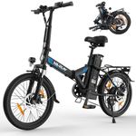 VARUN Electric Bike, 20 Inch E-Bike Women Men with 48V Lithium Battery, 250W 55NM Motor, Folding Electric Bicycle with 7-Speed Gearbox, LCD-Display, Adjustable Electric Bike with 5 Riding Modes