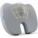 ComfyHug Memory Foam Coccyx Seat Cushion – Orthopedic Chair Pad for Tailbone, Sciatica & Back Pain Relief | Ideal for Office Chairs, Car Seats & Home Use | Washable Cover (18 x 14 x 2.5 Inch)