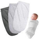 Henry Hunter Swaddle | The Simple Swaddles for Newborn | Soft Stretchy Baby Swaddle and Comfortable Cotton Swaddle Blanket 0-3 Months, Pack of 3 (White Heather | Light Heather | Dark Heather)