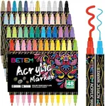 Betem 48 Colors Dual Tip Acrylic Pa