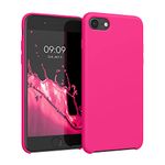 kwmobile Case Compatible with Apple iPhone SE (2022) / iPhone SE (2020) / iPhone 8 / iPhone 7 Case - TPU Silicone Phone Cover with Soft Finish - Neon Pink