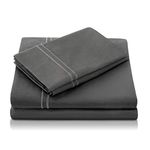 MALOUF 600 Thread Count Sheet Set, Genuine Egyptian Cotton, Split Cal King, Slate