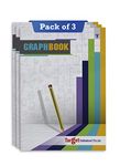 TARGET PUBLICATIONS Graph Books | A4 Size 56 Pages | Soft Cover | Numbered Pages and Ruled Margins | Graph Paper with 1 cm Squares | Pack of 3