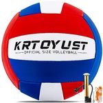 Volleyball,Official Size 5 Volleyball Ball,Composite High Performance Volleyball for Indoor Outdoor Beach,Training Volleyball for Beginner Teenager Adult (‎Blue/White/Red)