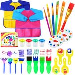 Hanmulee Paint Brushes Sponge Kits, 26 Pcs Drawing Tools Children Early DIY Learning Painting Sets For Kids Arts and Crafts for toddlers