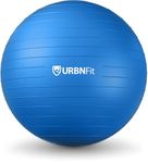 URBNFit Exercise Ball - Fitness Equipment for Home Gym, Stability, Balance and Pilates - 2200-Pound Capacity Anti Burst Design - Includes Pump, Blue, 45cm