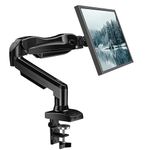 HUANUO Single Monitor Arm Desk Mount for 13 to 32 inch Screens, Tool Free Height Adjustable Monitor Stand with Tilt Swivel Rotate, 75 & 100mm VESA Mount, Load 19.8 lbs, C-clamp & Grommet Options