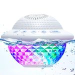 Floating Pool Speakers with Colorful LED Lights, IPX7 Waterproof Hot Tub Bluetooth Speaker, 10W Stereo Loud Sound, Built-in Mic, Portable Wireless Speakers for Shower Bathtub Outdoor Swim,Ideal Gifts