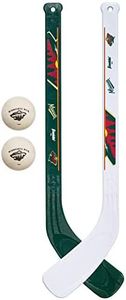 Franklin Sports Minnesota Wild NHL Mini Hockey Stick Set - NHL Team Knee Hockey Stick and Ball Set - Two Player Stick Set - Great Toy for Kids