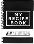 A&M Natural Living Recipe Book for Own Recipes, A5 Blank Recipe Book With Space for 100 Personal Recipes, Family Recipe Journal Notebook Diary Binder