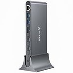 Aitek USB C Docking Station: 13-in-1 Windows Universal Laptop Dock with Triple Display Dual 4K@60Hz HDMI One 8K DP Monitor RJ45 Ethernet Multi USB A/C 3.0 Ports PD 100W SD Card Reader DC Power Supply