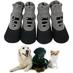 Udebohe Dog Boots for Outdoor and Indoor(4 PCs), Anti-Slip Waterproof Dog Shoes, Soft Breathable High-Stretch Knitted Dog Socks Dog Paw Protector for Small Medium Large Dogs