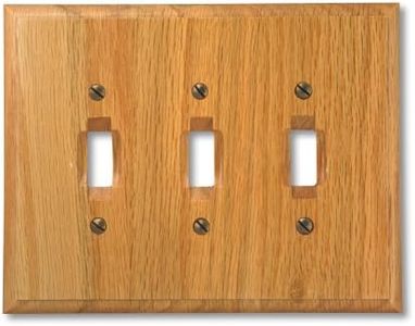AMERELLE 4025TTT Traditional Triple 3 Toggle Wood Wallplate in Light Oak