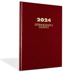 AT-A-GLANCE 2024 Diary, Standard Daily Diary, 7-3/4" x 12", Large, Red (SD3761324)