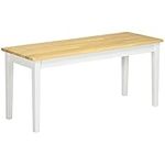 HOMCOM 102 cm Wood Dining Bench for 2 People, Wooden Bench for Kitchen, Dining Room, Entryway, Natural Wood Effect