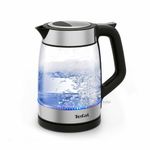 Tefal Electric Glass Kettle, 1.7L, Fast Boil, Cordless Kettle, Water Level Markers, 2200W, Removable Anti-Scale Filter, Precise Pouring Spout, Immersed light, KI605827, Glass + Stainless Steel